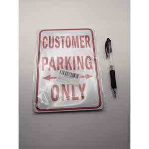 Vertical Metal Sign Multiple Sizes Customer Parking Only Red Weatherproof 5x8